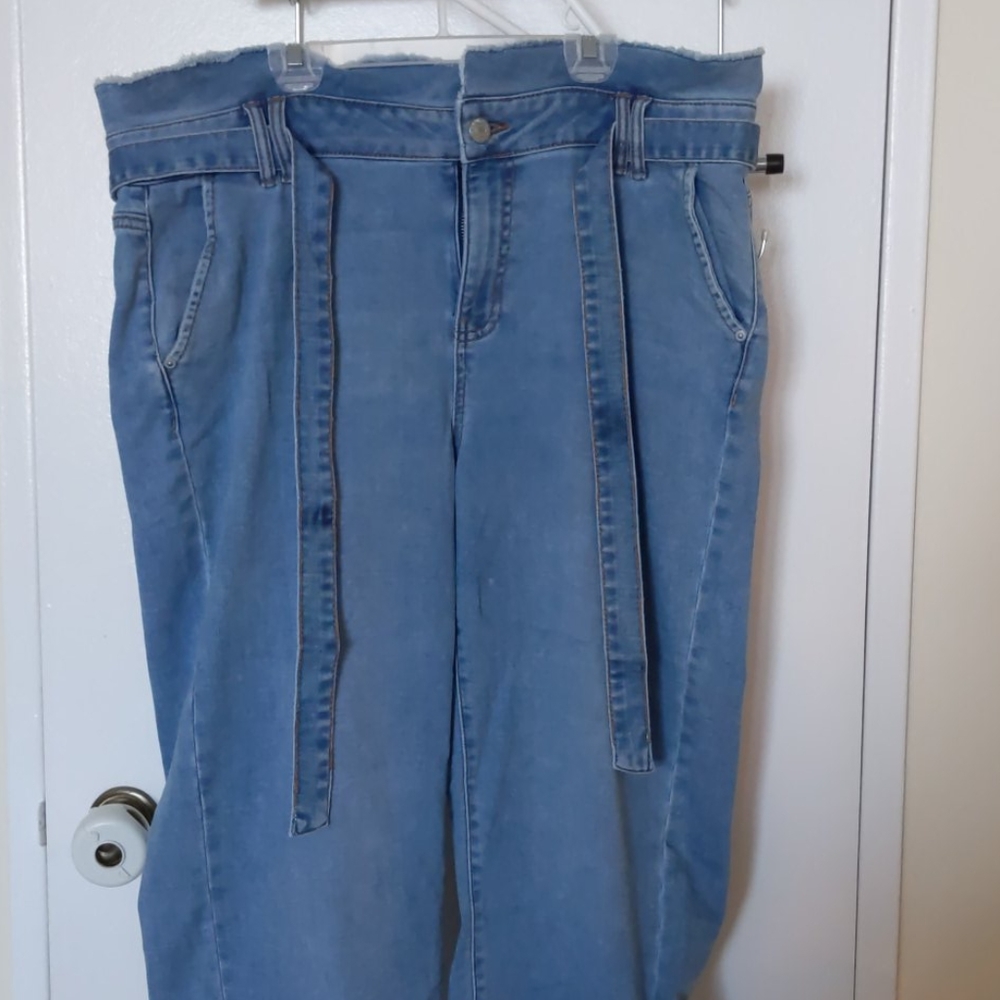 Straight leg, high-waisted jeans